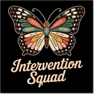 Cute Butterfly Intervention Squad Early Intervention Teacher Posters and Art